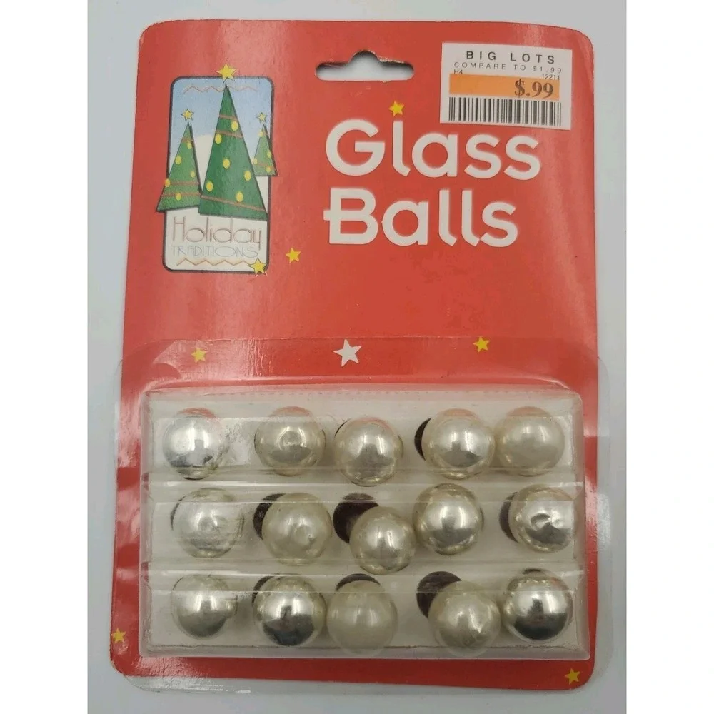 Vintage NEW Lot 30 Feather Tree Glass Christmas Ornaments 1/2